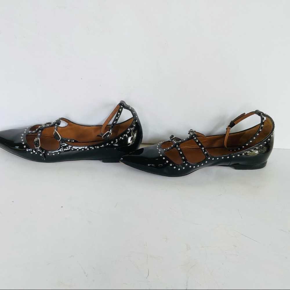 Givenchy black patent studded flats 37.5 - Picture 10 of 13